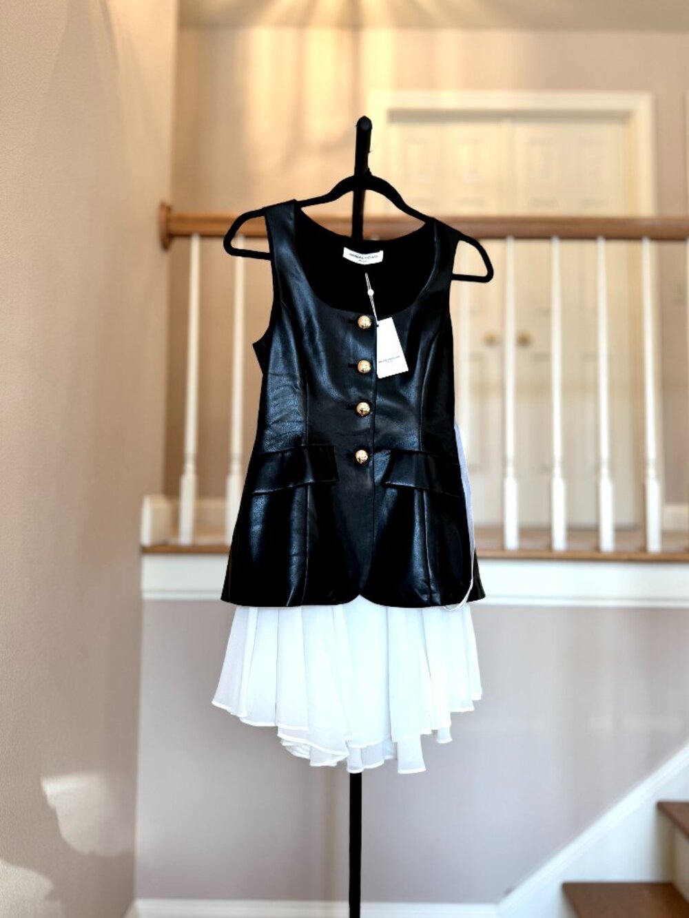 RARE Amanda Uprichard Lilibet Faux Leather Dress | XS | SOLDOUT | NWT